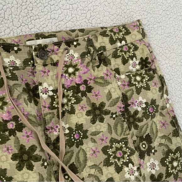 Christopher & Banks Skort Floral Green Purple Size 10 Pockets Gorpcore Ripstop - Picture 6 of 11